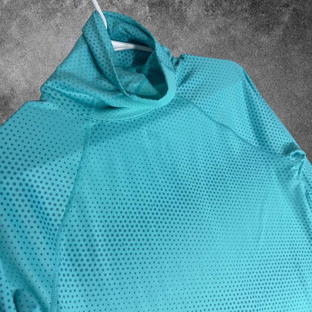 Under Armour Pullover Shirt Womens Large Fitted Teal Green Long Sleeve Funnel